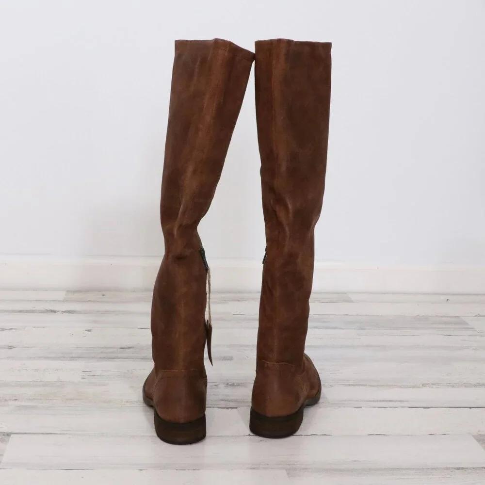 Tall Brown Leather Riding Boots - Women